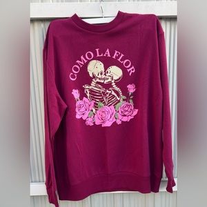 NWOT/ Large, dark pink sweatshirt